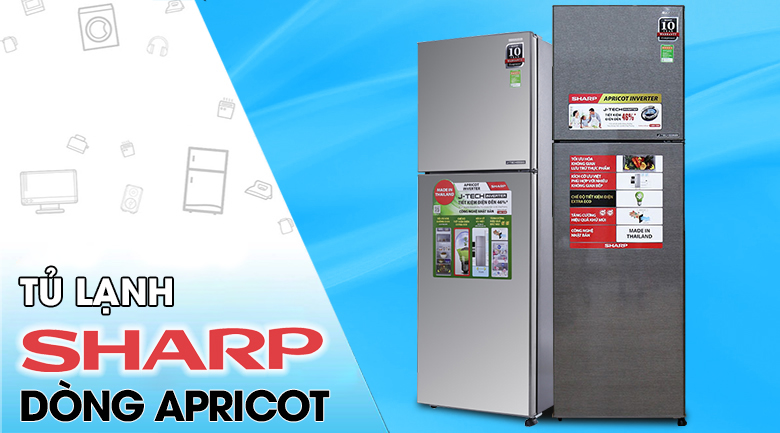 Tủ lạnh Sharp Inverter 253 lít SJ-X281E-SL